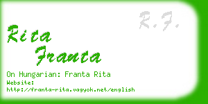 rita franta business card